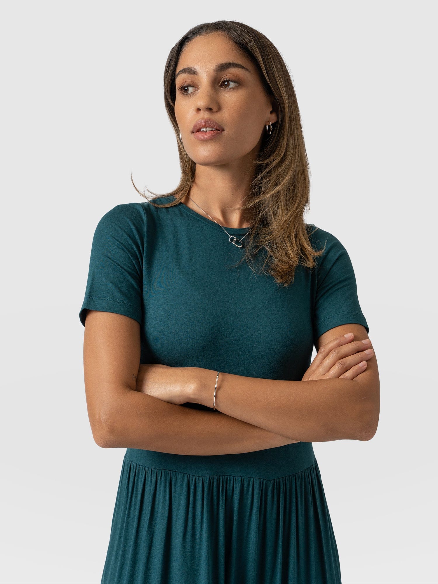 Greenwich Dress Short Sleeve - Deep Green